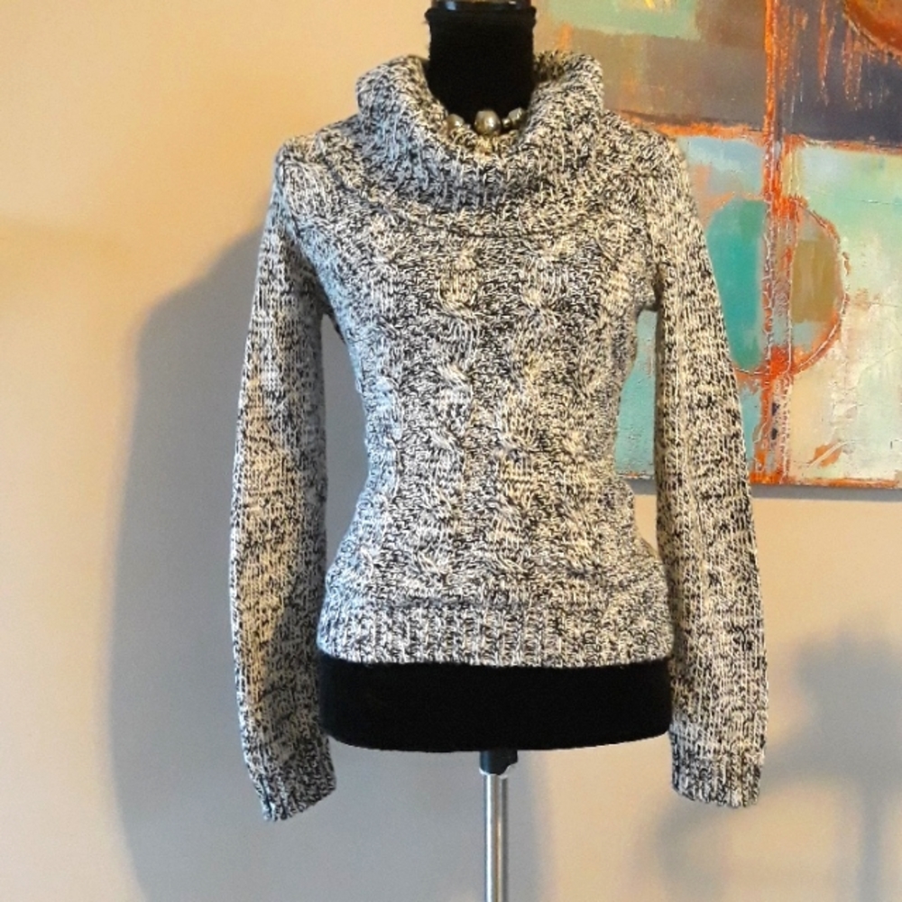 Black/ White/ Grey Turtleneck Sweater/ NWOT